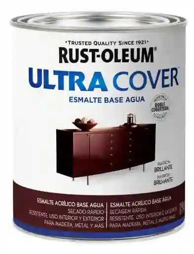 Rust Oleum Esmalte al Agua Ultra Cover Marrón Brillante