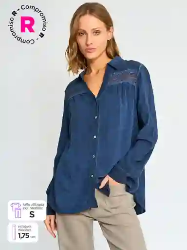 Tatienne Blusa Manga Larga Dama a Ess Marin XL S25