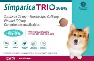 Simparica Trio Antiparasitario 10 a 20 Kg