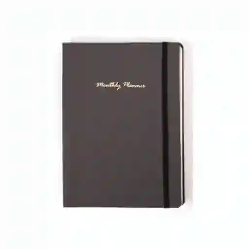 Miniso Cuaderno de Espiral Con Plan Mensual Negro 80 Hojas