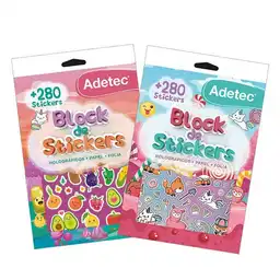 Adetec Block de Stickers Figuras Kawaii