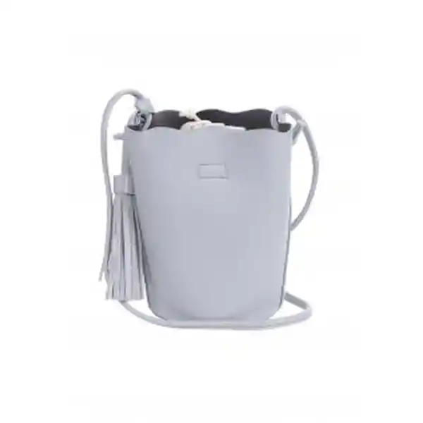 Bolsa Bucket Con Borla Gris Miniso