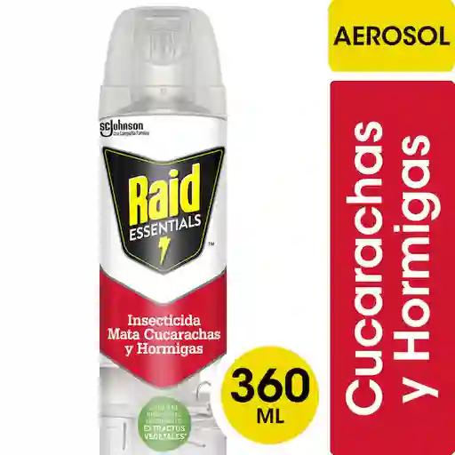 Insecticida Raid Essentials Mata Cucarachas y Hormigas en Aerosol 280gr