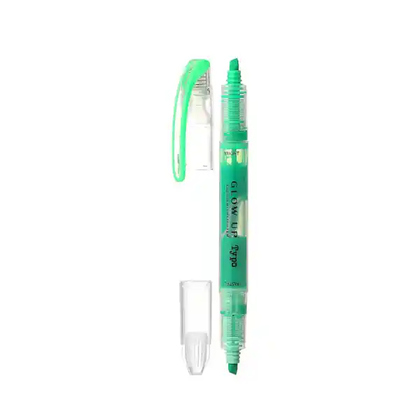 Plumón Fosforescente Doble Cabeza Color Verde Miniso