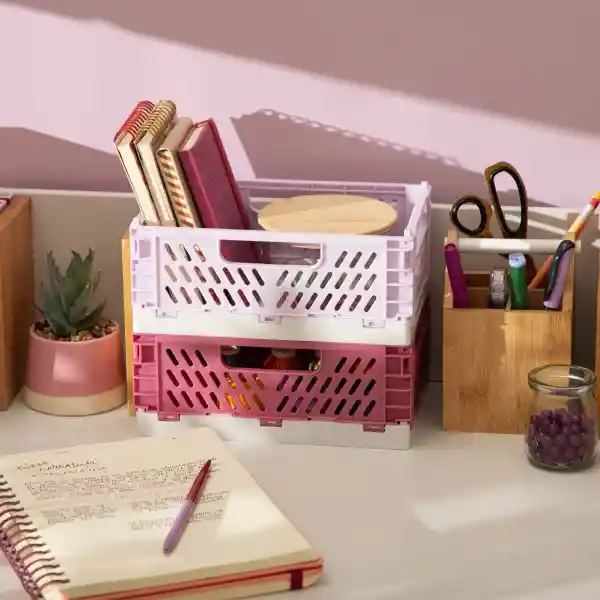 Set Canasto Plegable Plástico Pp 22 x 15 x 9 cm Casaideas