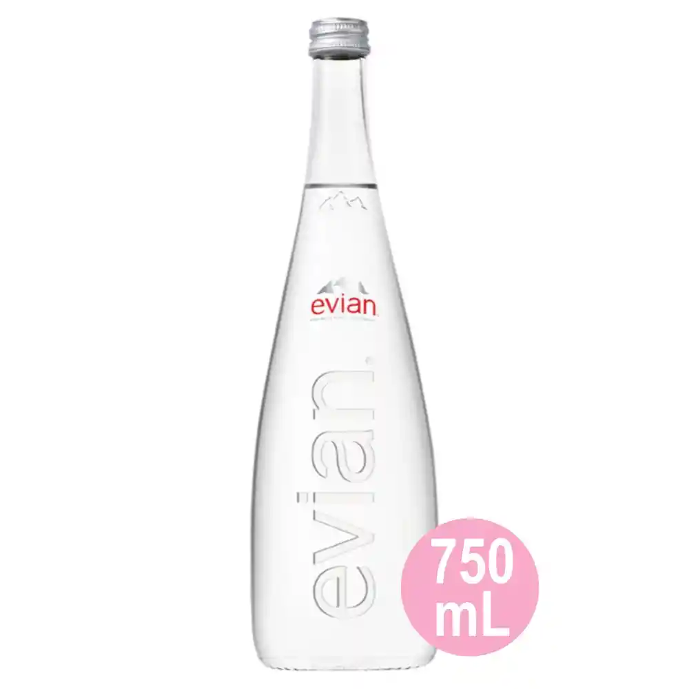 Evian Agua Mineral Sin Gas Vidrio 750cc