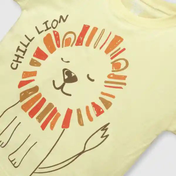 Polera León de Bebé Niño Amarillo Talla 18/24M Colloky