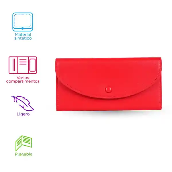 Billetera Estilo Simplista Europeo Delgada Rojo Miniso