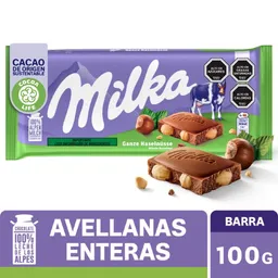 Chocolate Milka relleno con Avellanas Enteras 100g