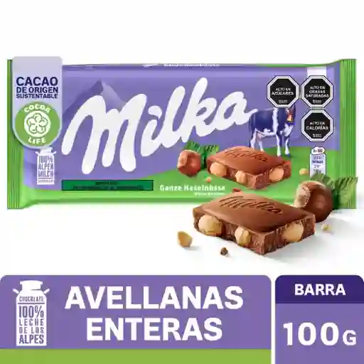 Milka Chocolate Relleno con Avellanas Enteras
