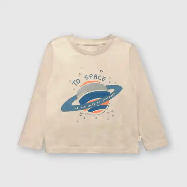 Polera Planeta de Bebé Niño Avena Talla 9/12M Colloky