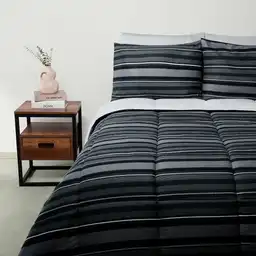 Plumón Micro 2 Plazas Líneas Negro PV25 Ripley Home