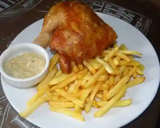 ¼ Tuto Pollo Asada con Papas Fritas
