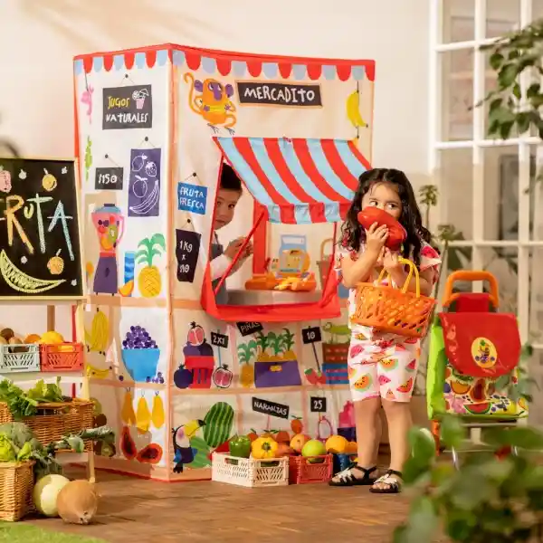 Set Canasto de Frutas y Abarrotes de Juguete Casaideas