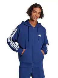 Adidas Polerón 3S Ft Fz Hd Hombre Azul M JE6341