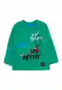 Polera Bebé Estampada Liberty Niño Verde 3 a 6 Meses 137