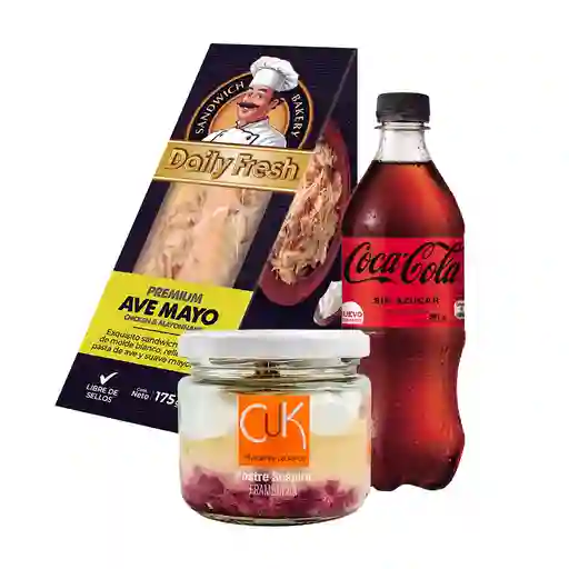 Combo Sandwich Ave Mayo + Coca Cola Zero + Suspiro Frambuesa Cuk