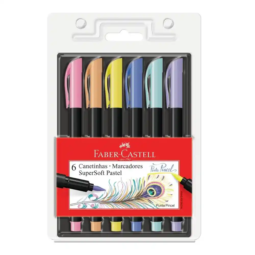 Faber Castell Marcador Punta Pincel Supersoft Pastel