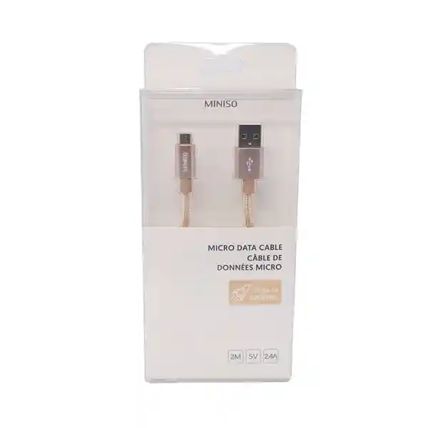 Miniso Cable de Datos Android Dorado 2.4A 2 m