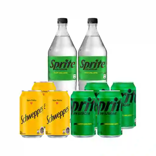 Combo Schweppes Tonica 350 mL Sprite Gaseosa Zero Azucar