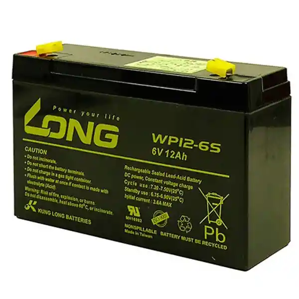 Long Batería 6v 12 Amperes WP 12-6