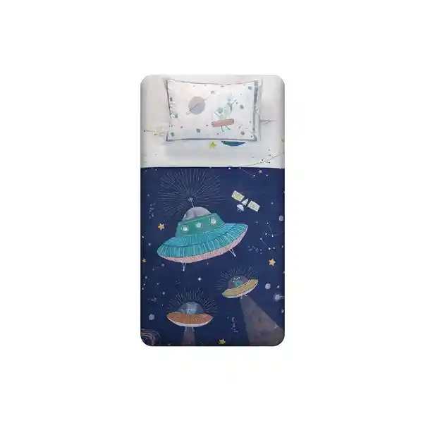 Funda Plumón Reversible Galaxia 1.5 Plazas Rosen