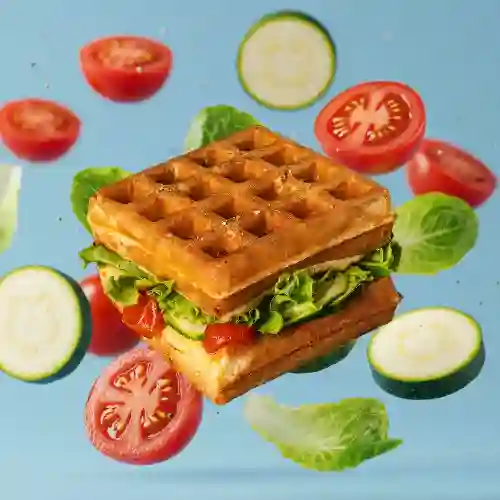 Vegetariano Waffle Sándwich