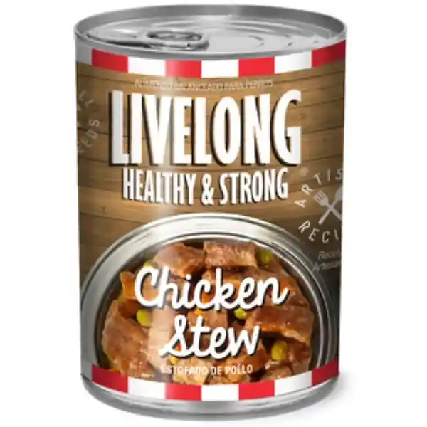 Livelong Alimento Húmedo Perro Natural Receta Estofado Pollo