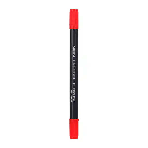 Miniso Plumón Acuarela - Doble Punta - Rojo - 16.8*1.2 Cm