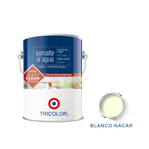 Tricolor Esmalte al Agua Profesional Blanco Nacar 3.78 L