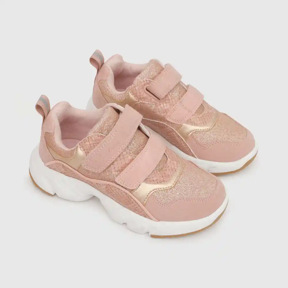 Zapatillas Urbana Tipo Chunky De Niña Rosada Talla 38