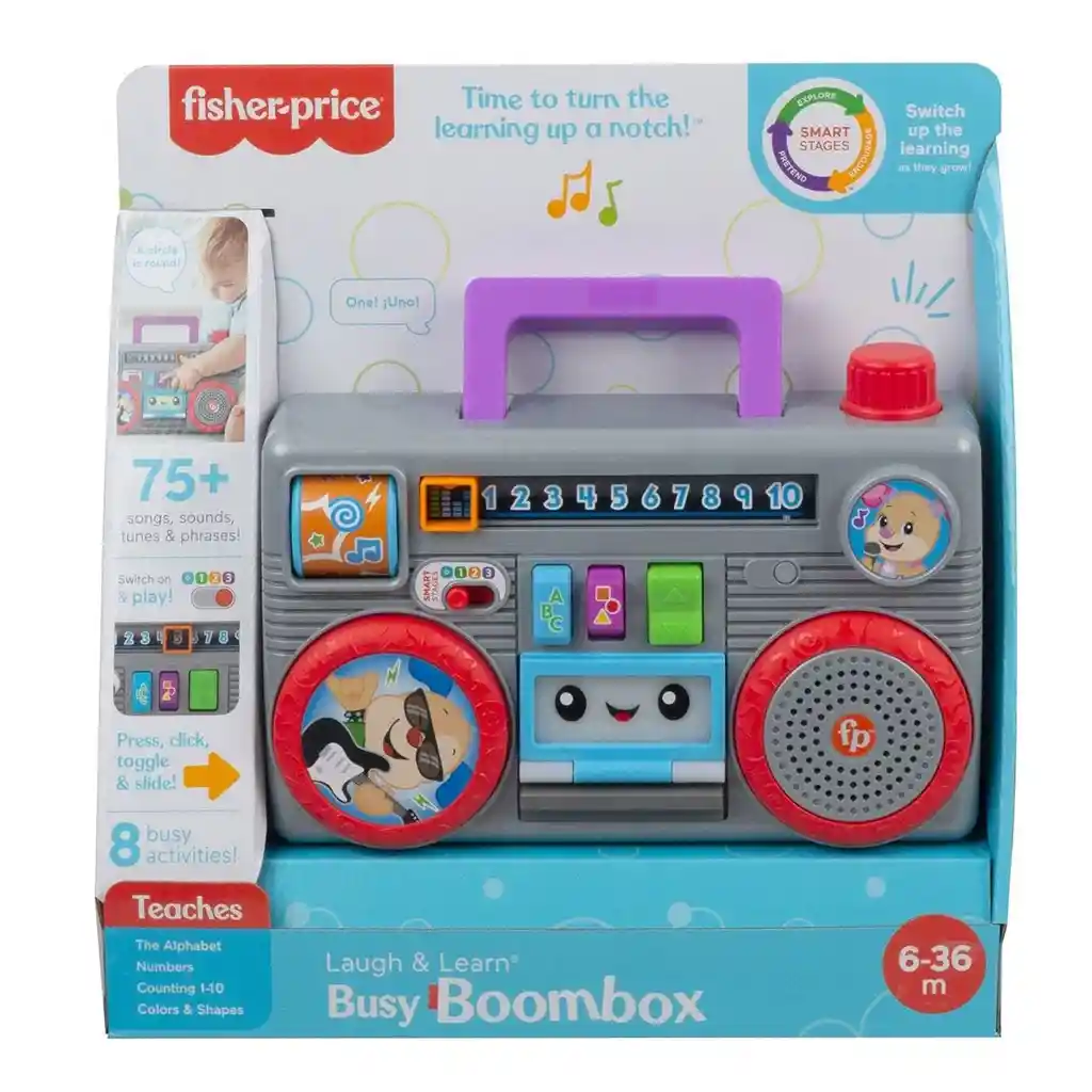 Fisher-Price Radio Portátil Ríe y Aprende Baila y Aprende