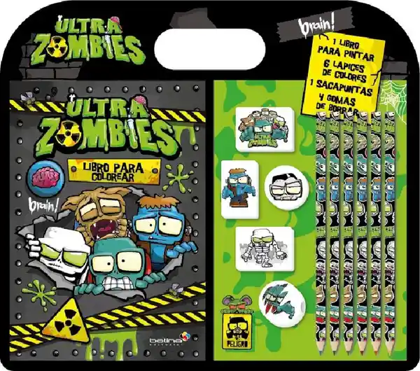 Diviértete Pintando Ultra Zombies Danger Valija Con Accesorios