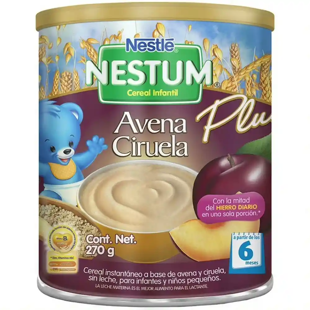 Nestum Cereal Plus Probioticos Avena Ciruela