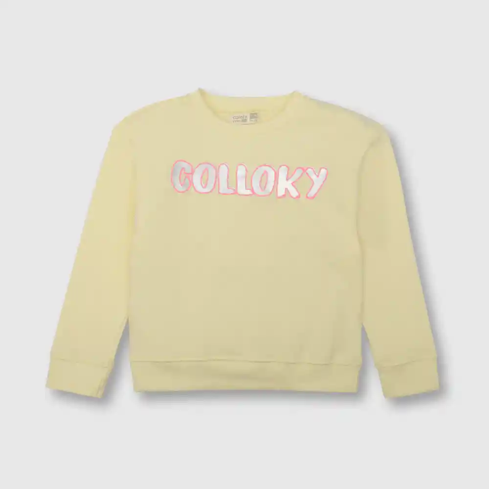 Polerón Metalizado Amarillo T. 3/6 Meses