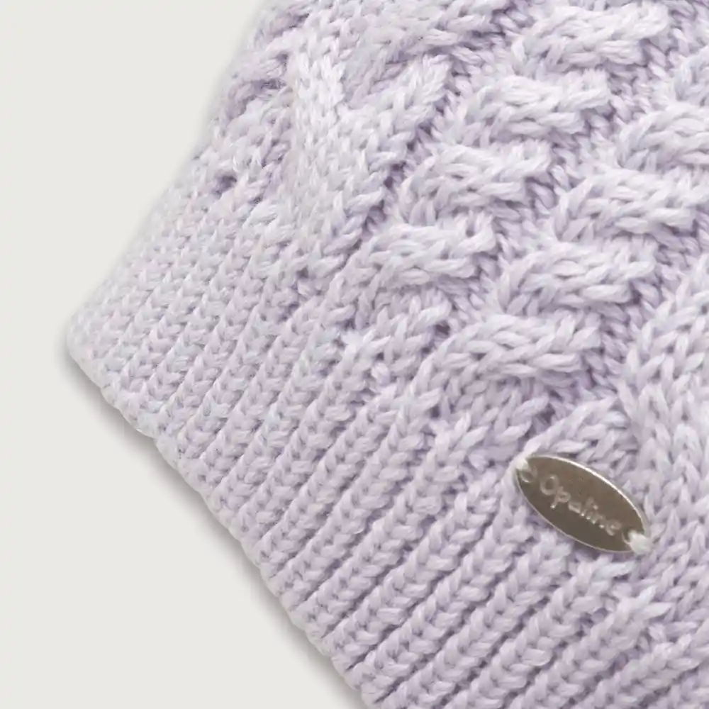 Gorro De Niña Lana Lila Talla S