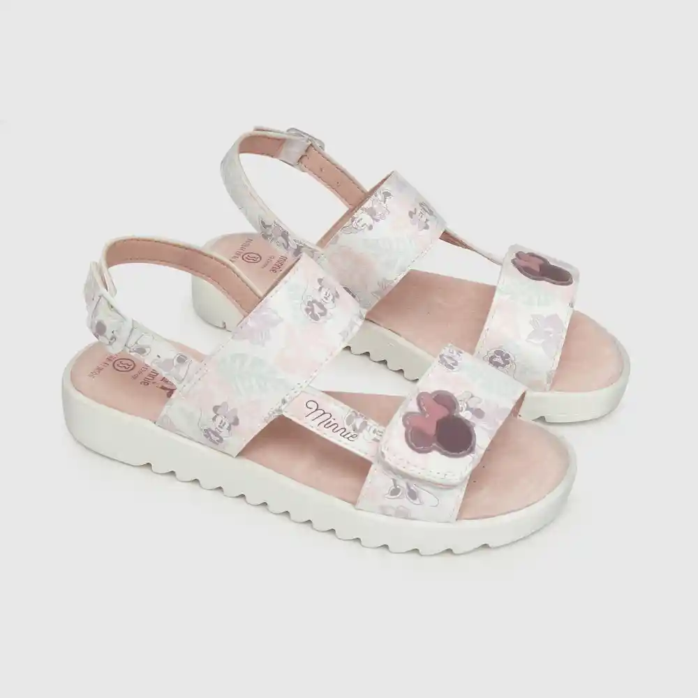 Sandalias Hebilla Velcro Minnie Niña Blanco Talla 33