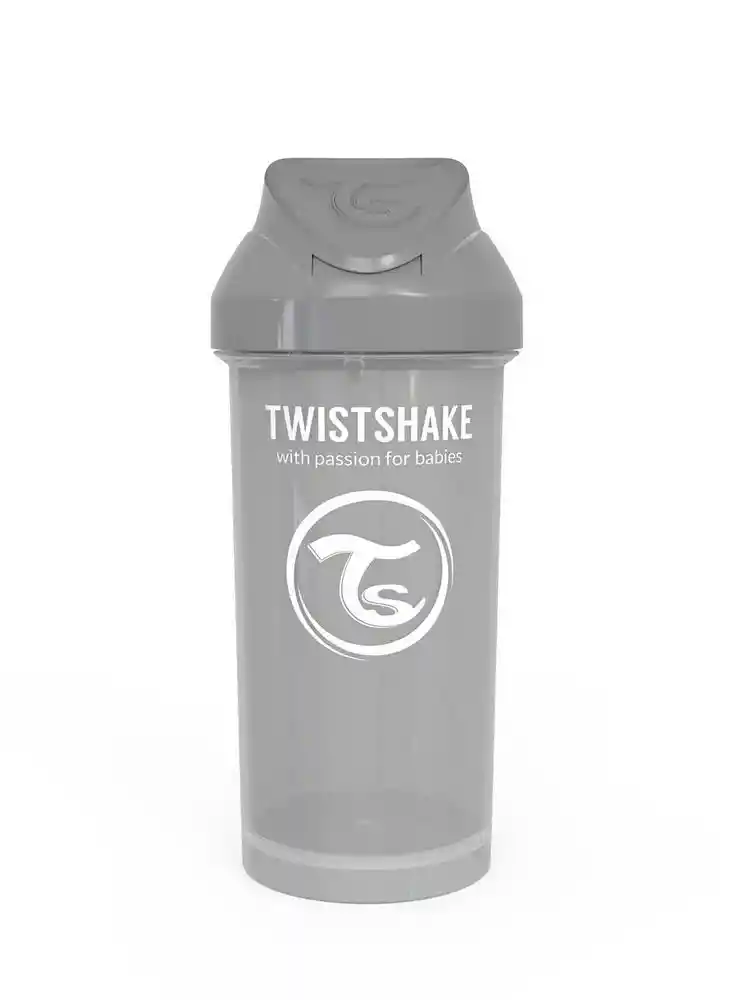 Twistshake Vaso Con Bombilla Straw Cup Gris Capacidad 360 mL