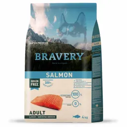 Bravery Alimento para Perro Adulto Raza Mediana y Grande Salmón