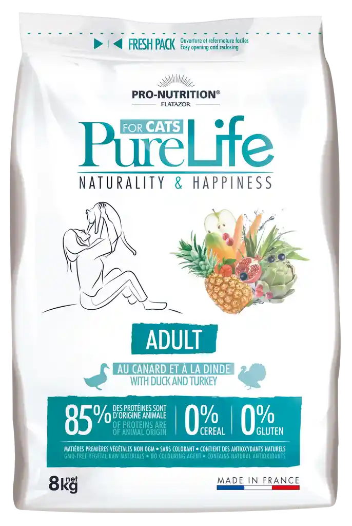 Pure Life Alimento para Gato Adulto con Pato y Pavo 