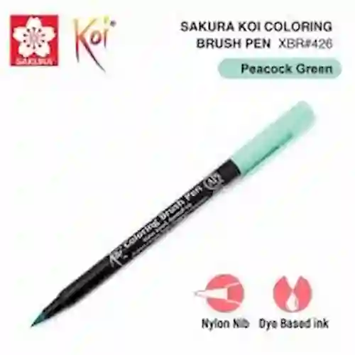 Sakura Marcador Brush Pen Verde Pavo