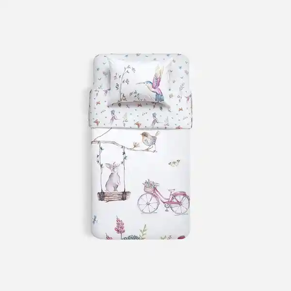 Funda Plumón Reversible Botánico 1 Plaza Rosen