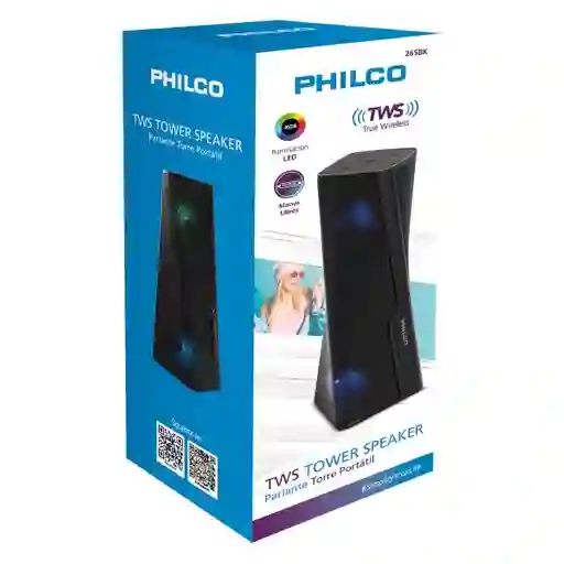 Philco Parlante Bluetooth Tower Rgb 265bk