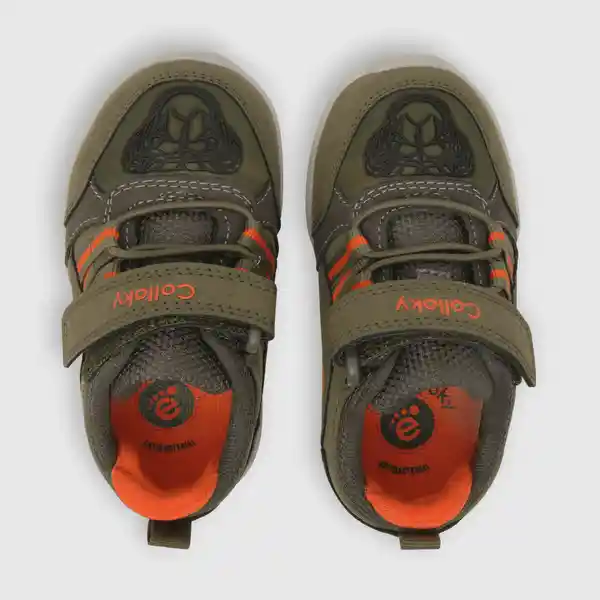Zapatillas Luces Serpiente Niño Verde Musgo/Naranja T.26 Colloky