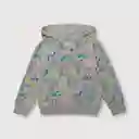 Polerón Tropical Romantico De Niña Gris Talla 9/12 Meses