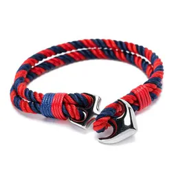 Pulsera de Ancla Cuerda Rojo Azul Náutica