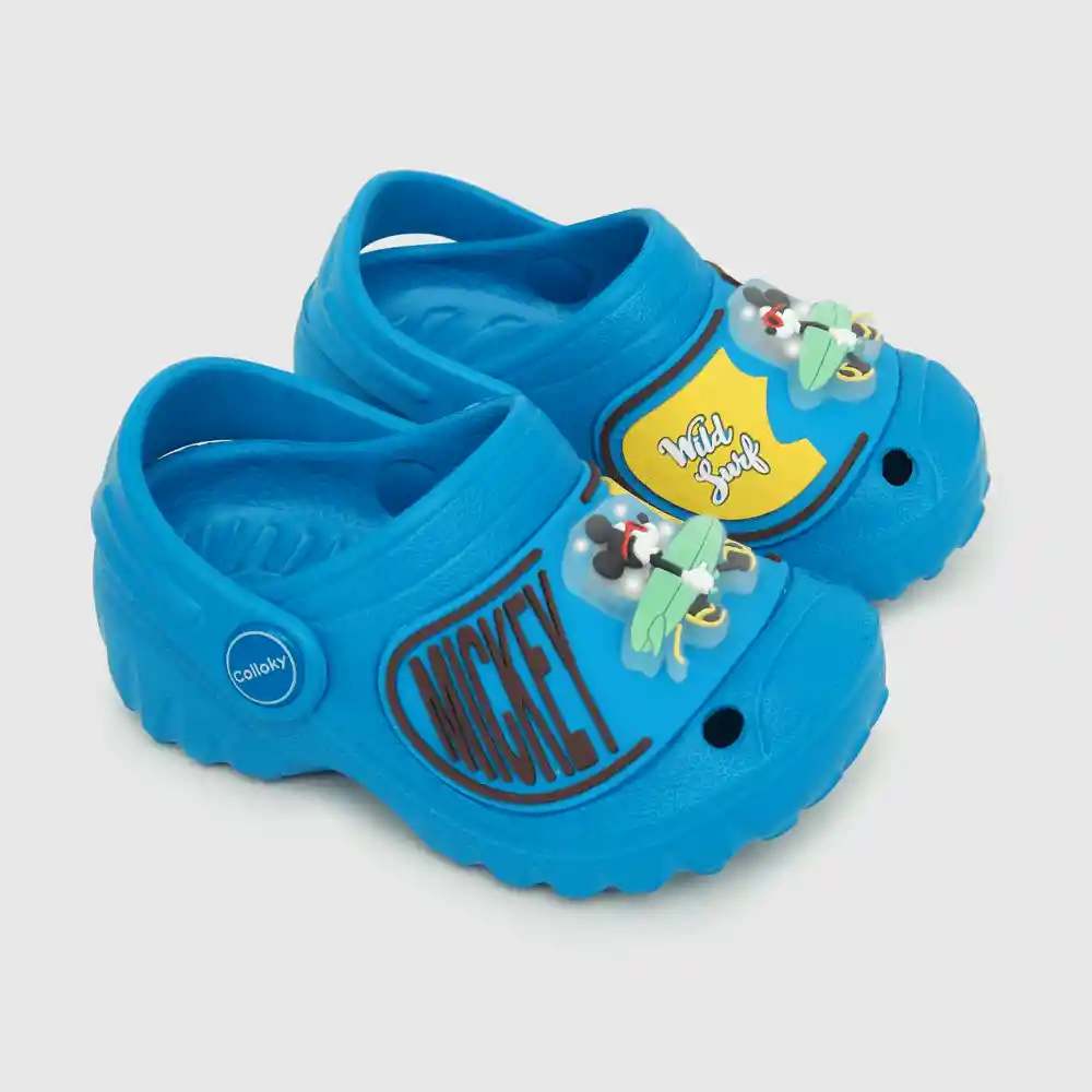 Sandalias Con Luces Mickey Para Niño Azul Talla 23
