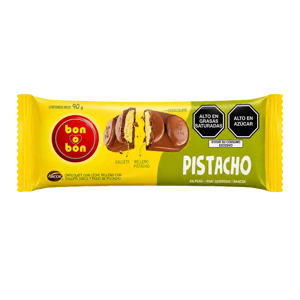 Bon o Bon Tableta Galleta Sabor Pistacho