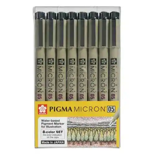 Set 8 Marcadores Pigma Micron 05 Colores Sakura