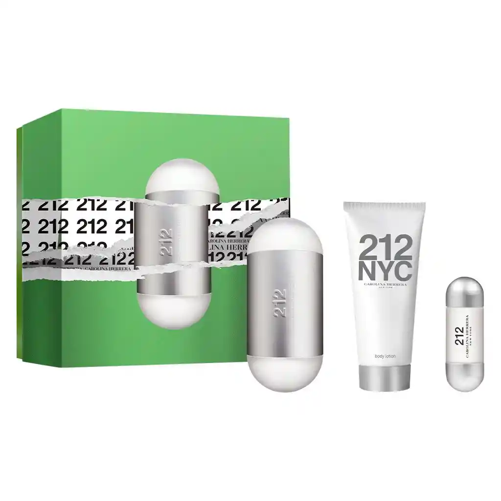 Edt Carolina Herrea Set 212 Nyc 100Ml+ Body Lotion 100Ml + Mini 7Ml